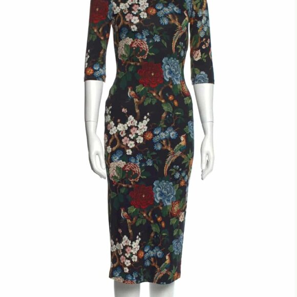 Alice + Olivia Floral Print Midi Length Dress Size: XS - Picture 2 of 6